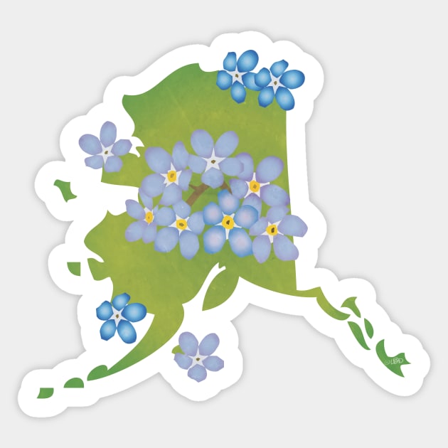 Alaska Forget-Me-Not Sticker by Lavenderbuttons